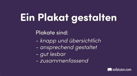 eines plakates.